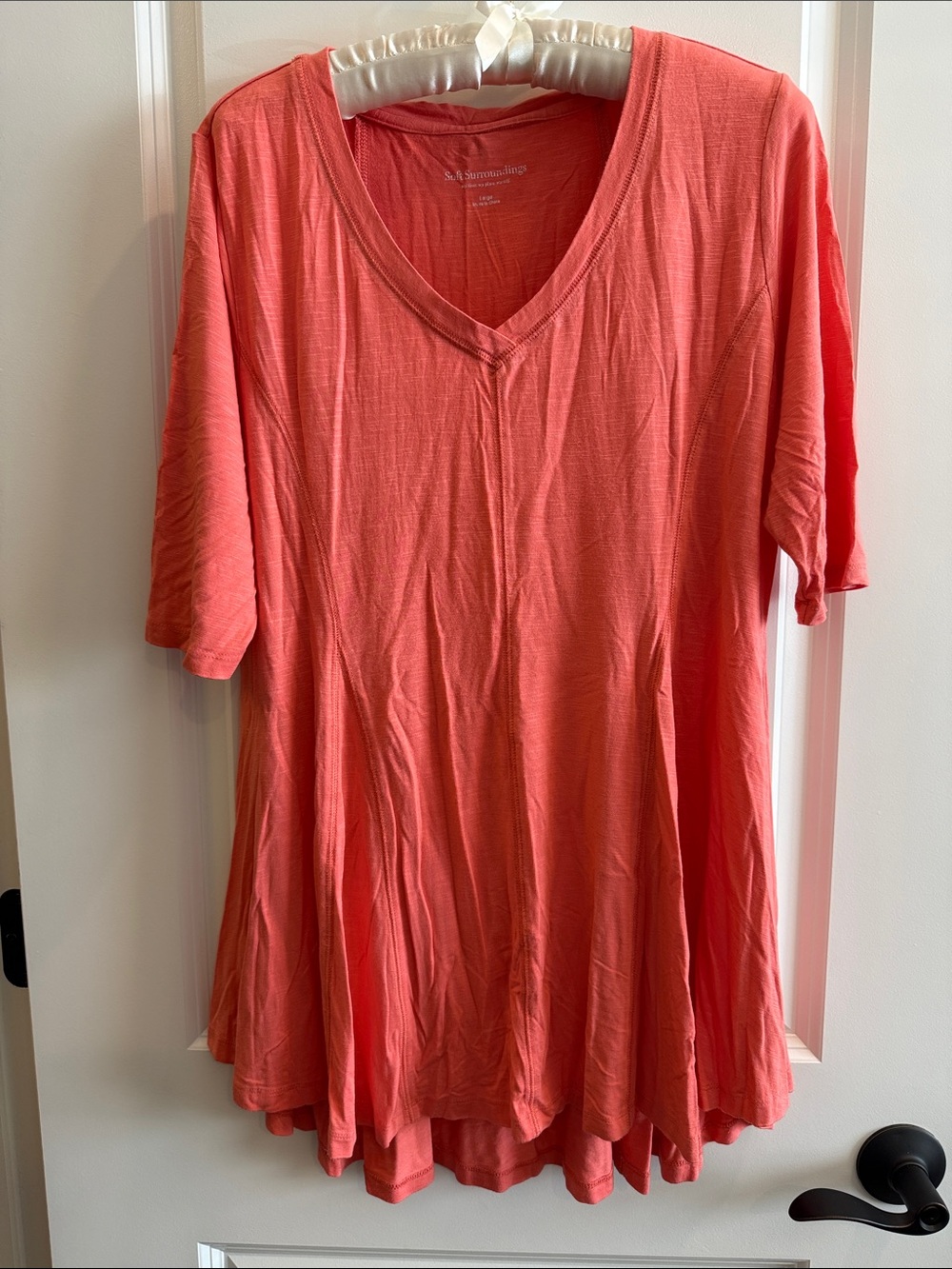 Soft Surroundings Coral V-Neck Swing Tunic